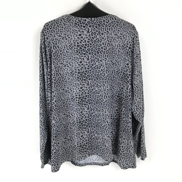Lane Bryant Animal Print Tee Women's Plus Size 26/28 Crew Neck Long Sleeves - Picture 6 of 12